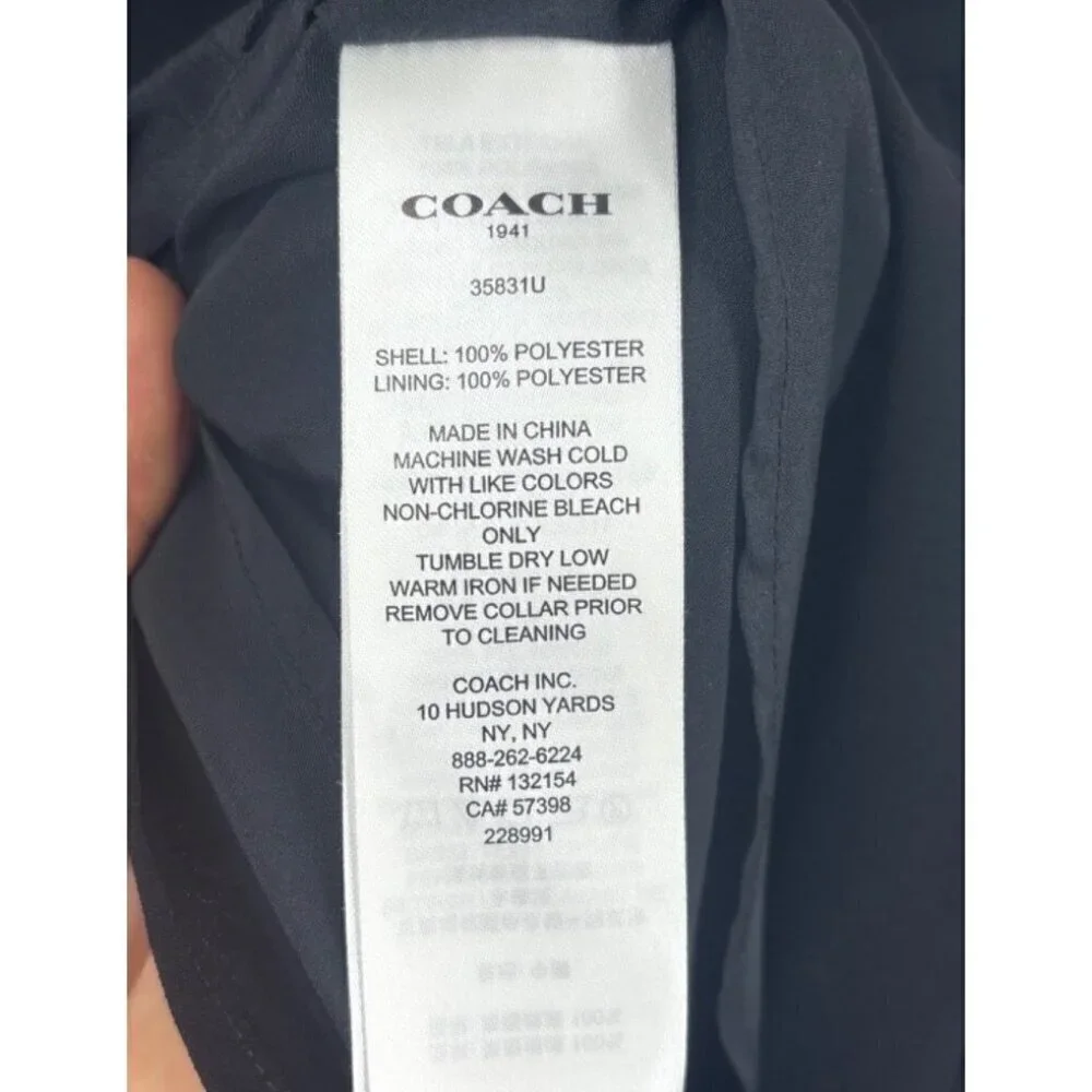 Coach Black Button Up Flare Shirt Dress‎ 0